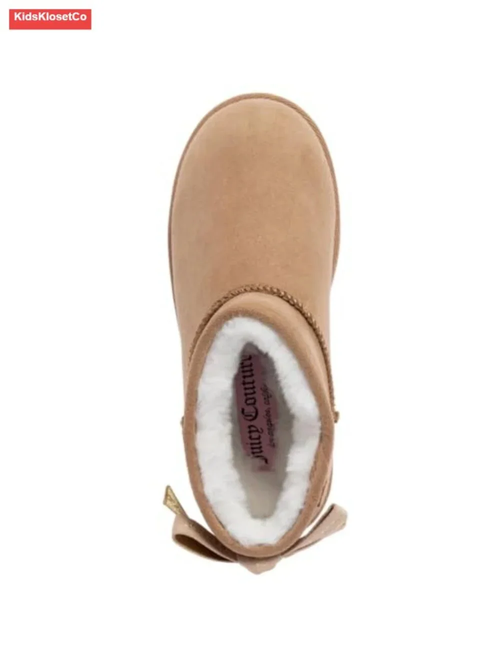 Girls Faux Fur Lined Ankle Boots Slip-On Winter Booties with Bow